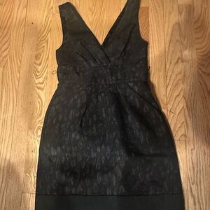BCBGMaxAzria Black Patterned Backless Dress